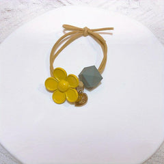 Candy Flower Beaded Hair Tie Elastic Hair Rope Hair Accessories
