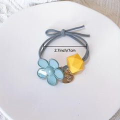 Candy Flower Beaded Hair Tie Elastic Hair Rope Hair Accessories