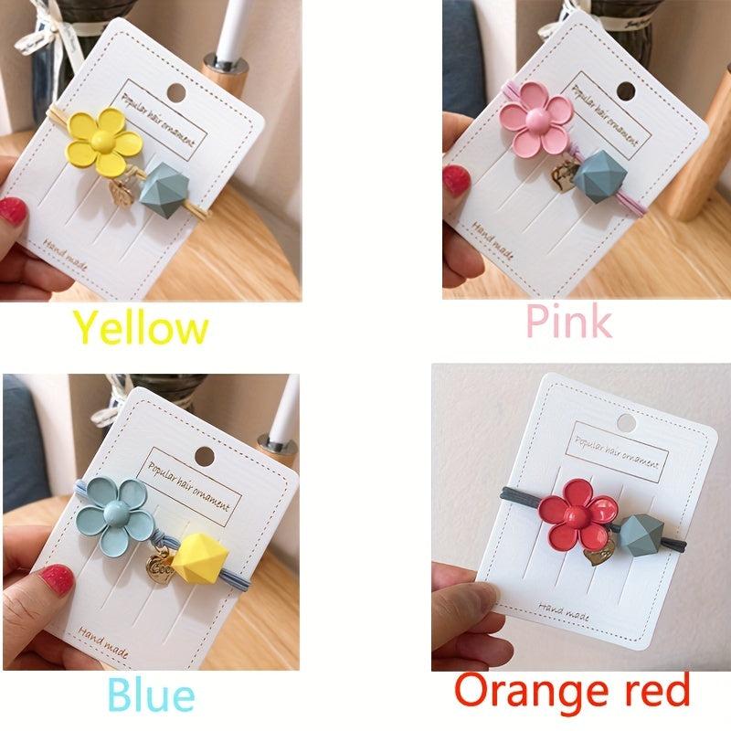 Candy Flower Beaded Hair Tie Elastic Hair Rope Hair Accessories