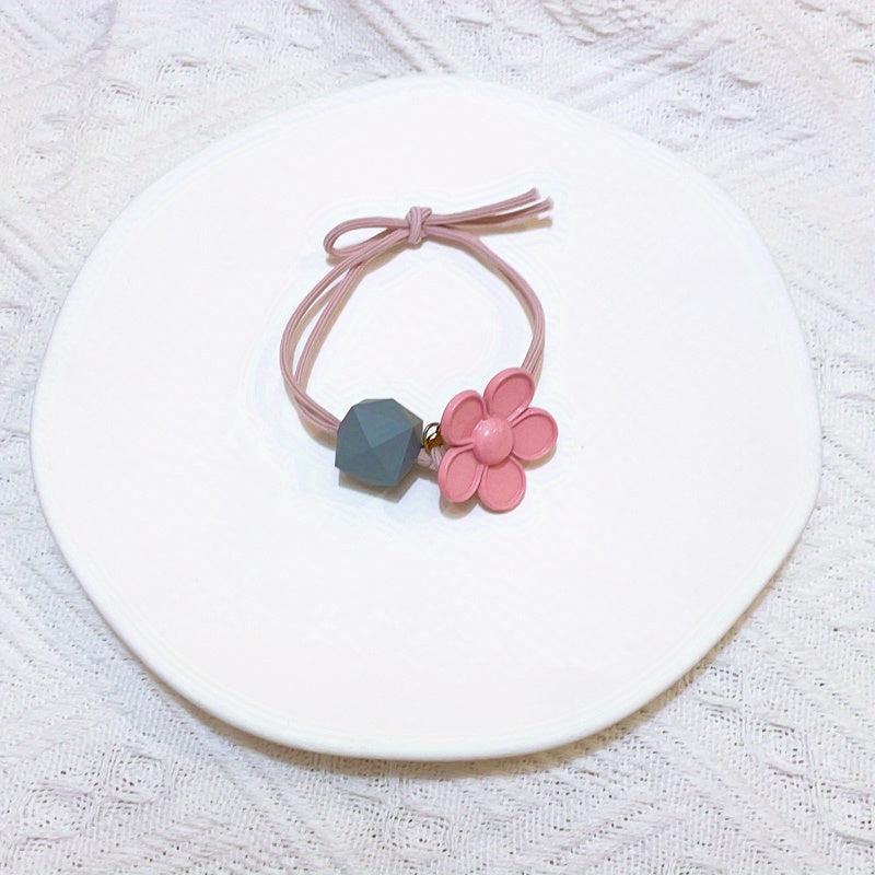 Candy Flower Beaded Hair Tie Elastic Hair Rope Hair Accessories