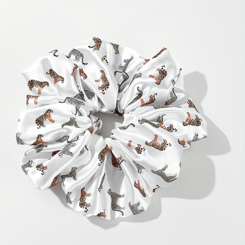 Large Animal Print Scrunchies Hair Tie Leopard Hair Rope Tiger Hair Accessories