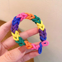 Multicolor Braided Hair Tie Bracelet Pride Month Hair Rope