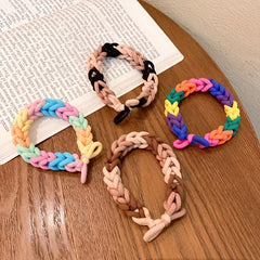 Multicolor Braided Hair Tie Bracelet Pride Month Hair Rope