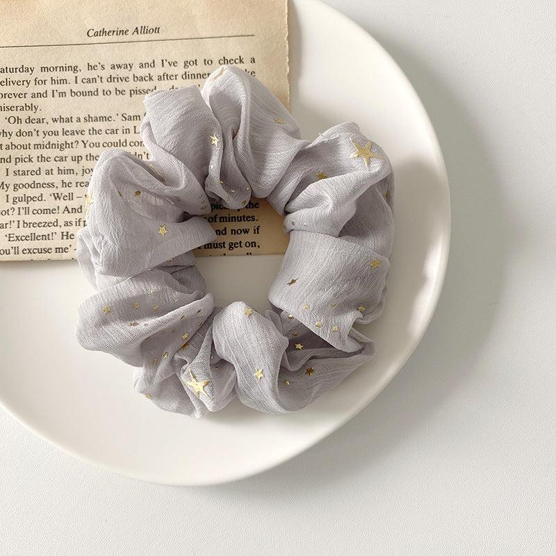 Golden Star Print Chiffon Hair Tie Accessories