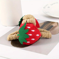 Strawberry Plush Hair Claw Clips Fruit Cherry Hairpin Barrettes