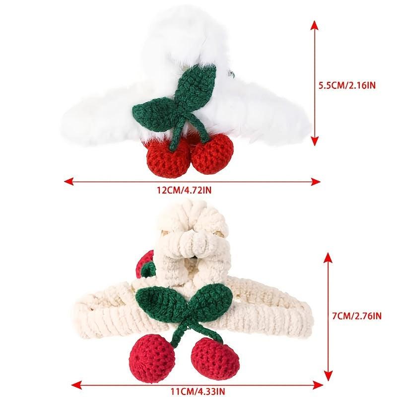 Strawberry Plush Hair Claw Clips Fruit Cherry Hairpin Barrettes