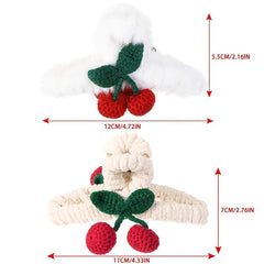 Strawberry Plush Hair Claw Clips Fruit Cherry Hairpin Barrettes