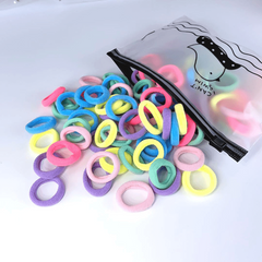 100pcs Candy Nylon Hair Elastics Ties Thick Stretchy Rubber Band for Girls Women