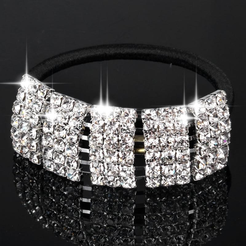 Rhinestone Hair Tie Ponytail Holder Rubber Band Accessories