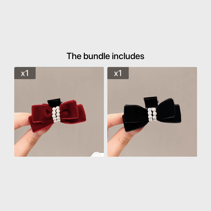 Vintage Velvet Bow Hair Claw Clips Bow Hair Barrettes