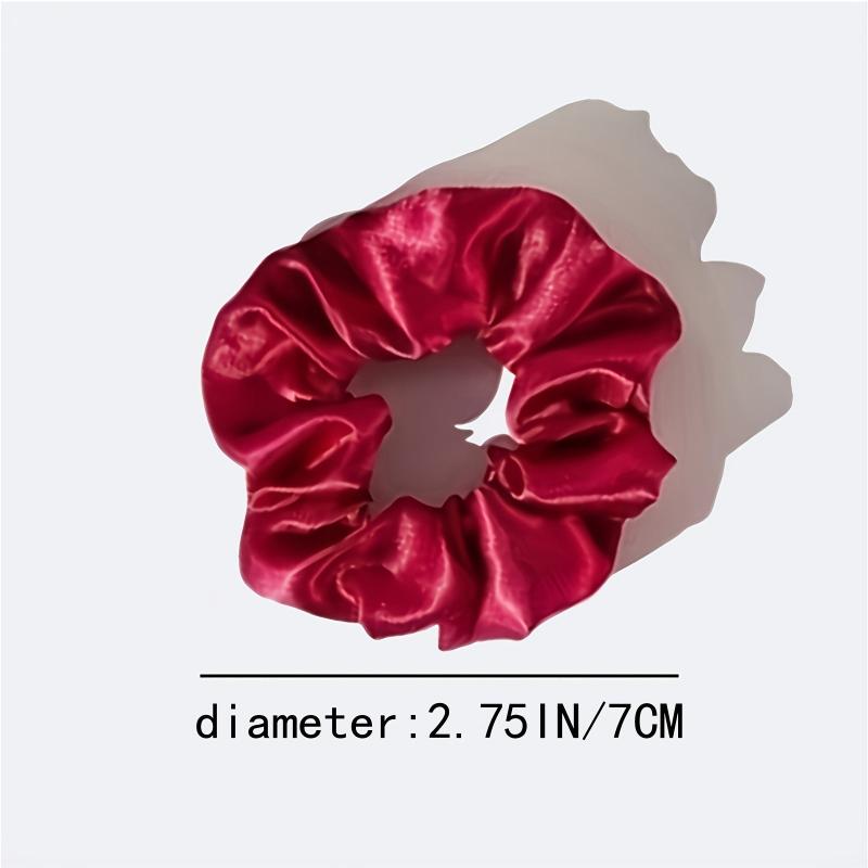 10pcs Solid Basic Scrunchie Hair Ring Smooth Texture Girls Hair Ring