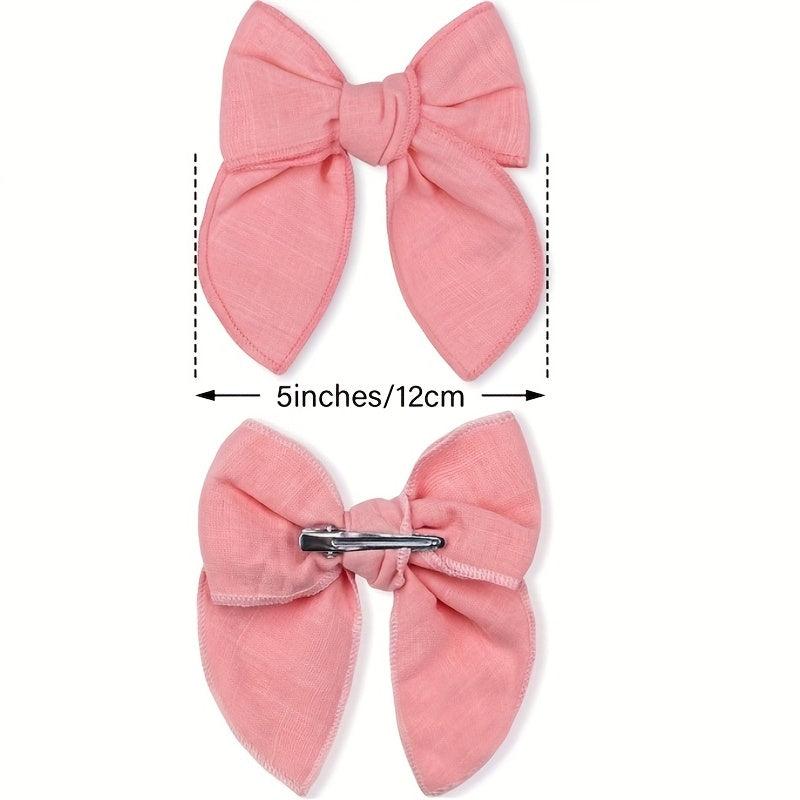 6pcs Solid Bow Hair Clips Candy Duckbill Hair Barrette Hair Slides Non Slip