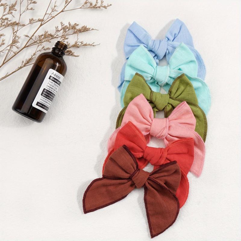 6pcs Solid Bow Hair Clips Candy Duckbill Hair Barrette Hair Slides Non Slip