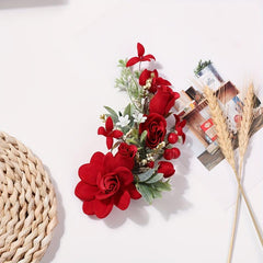 Chinese Style Bridal Flower Leaf Berry Hair Band Wedding Accessory