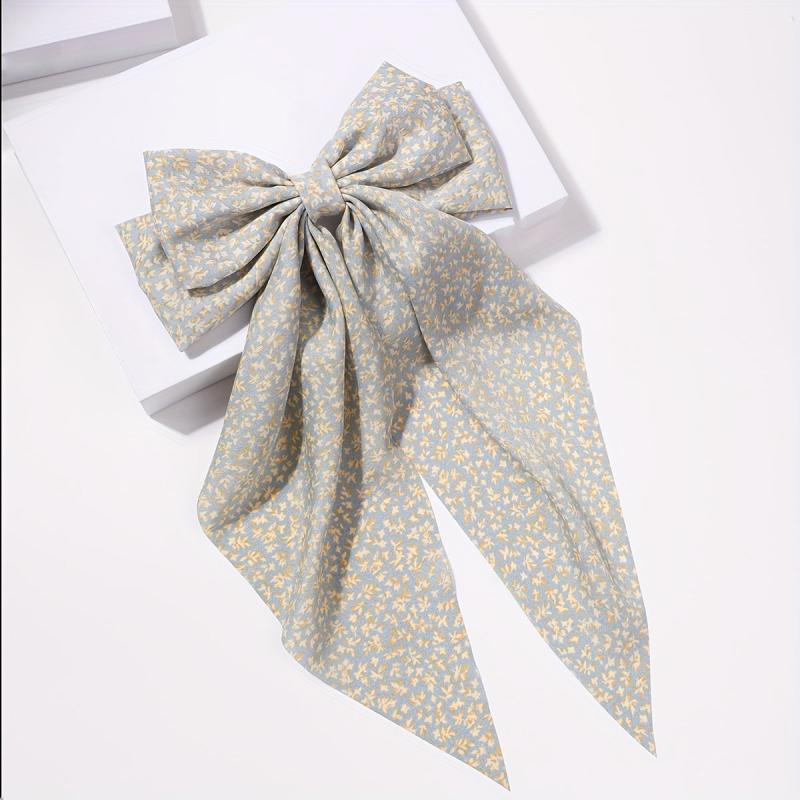 Floral French Barrette Hair Clip Long Tail Non Slip Decoration