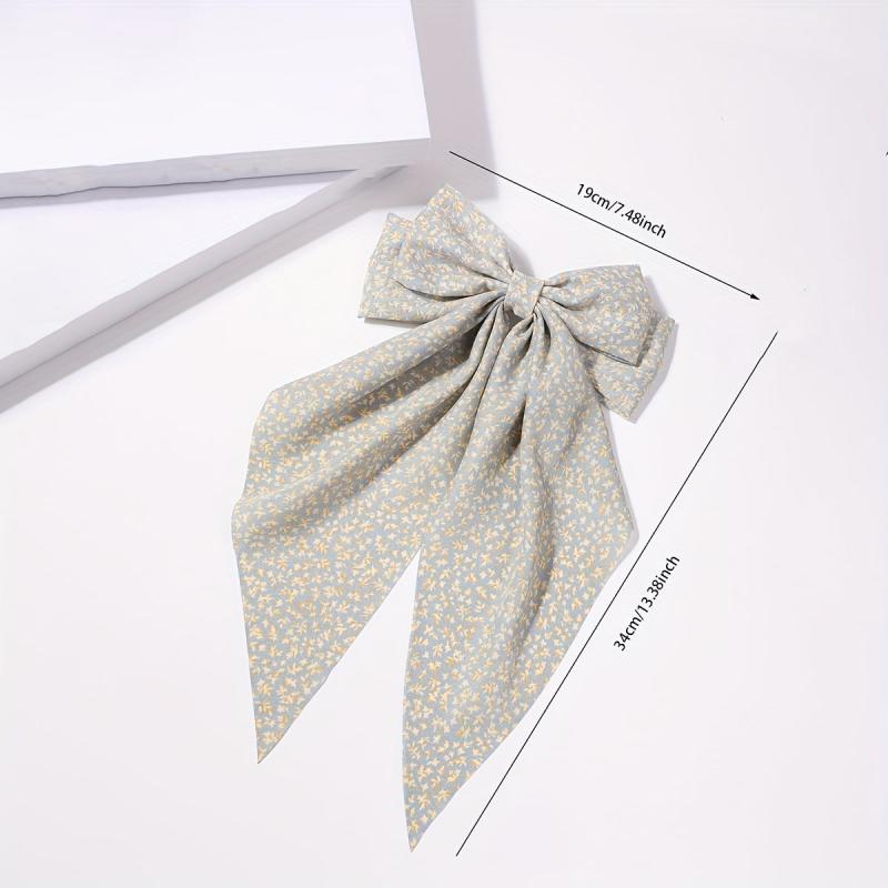 Floral French Barrette Hair Clip Long Tail Non Slip Decoration