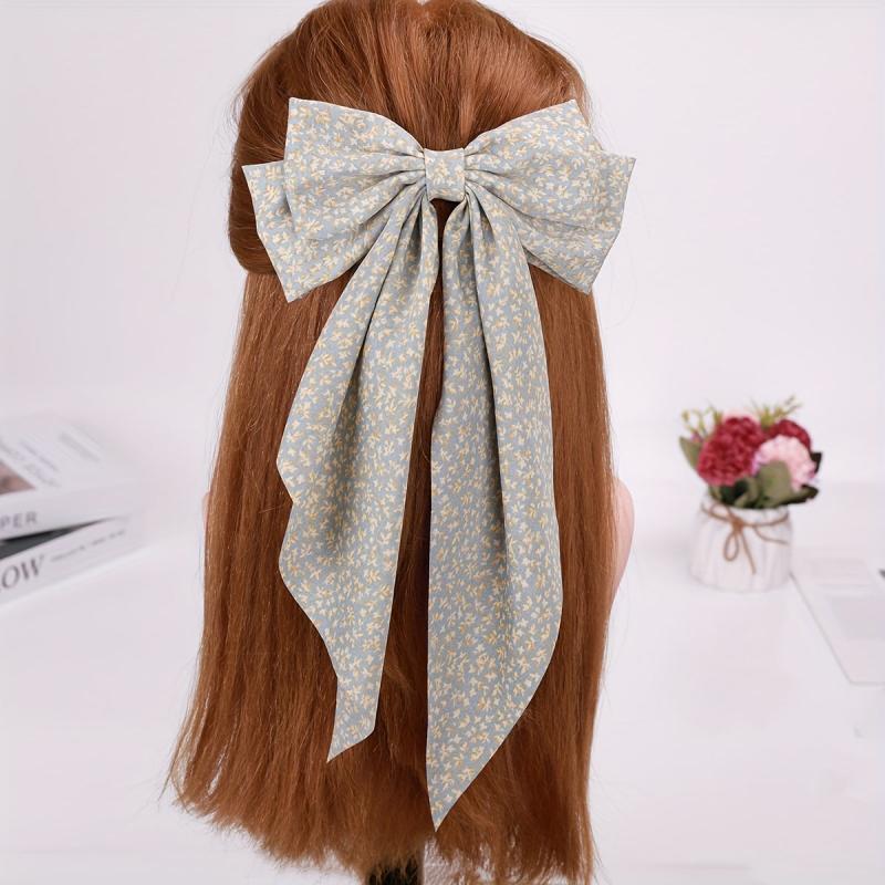 Floral French Barrette Hair Clip Long Tail Non Slip Decoration