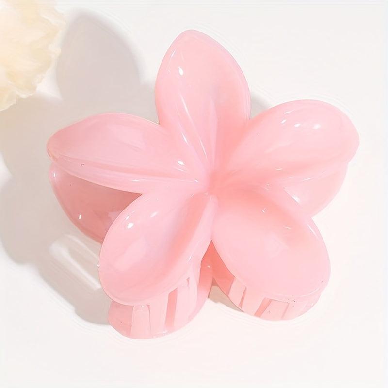 4pcs Flower Hair Claw Solid Banana Clip Hairgrip