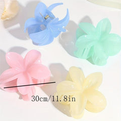 4pcs Flower Hair Claw Solid Banana Clip Hairgrip