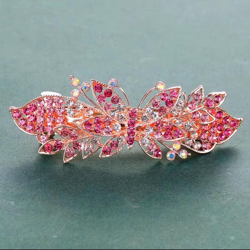 Rhinestone Butterfly Hair Clip Flower Barrette Hairpin