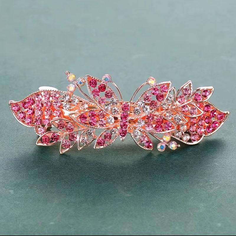 Rhinestone Butterfly Hair Clip Flower Barrette Hairpin