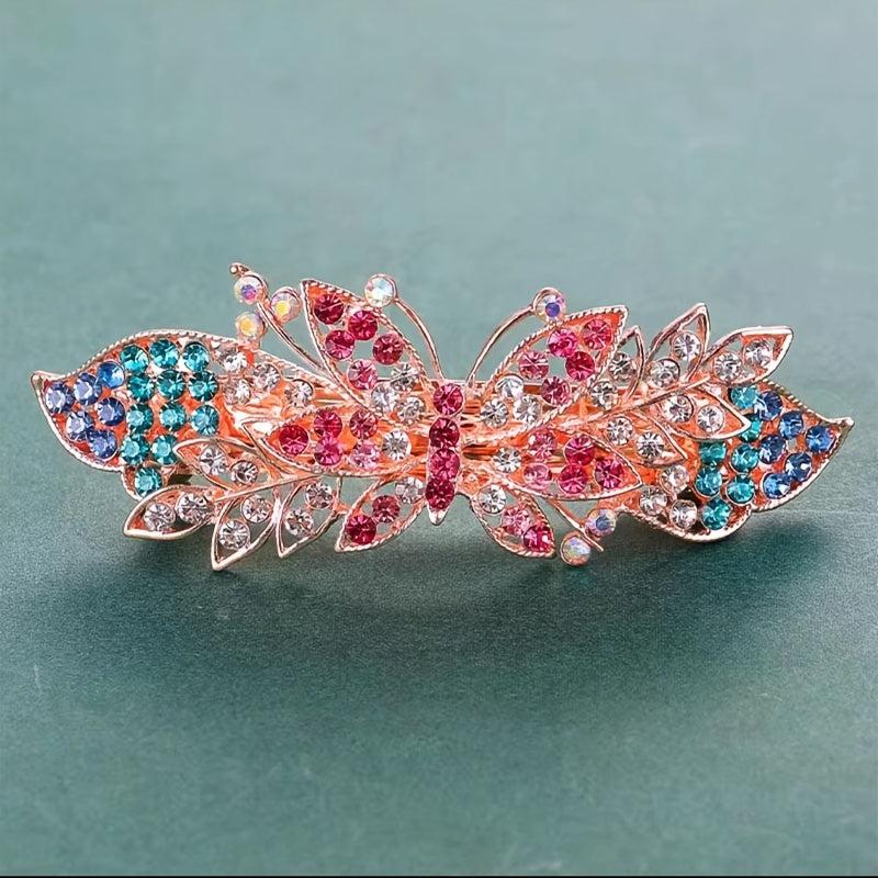 Rhinestone Butterfly Hair Clip Flower Barrette Hairpin