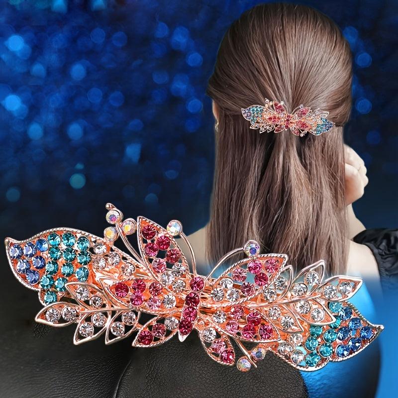 Rhinestone Butterfly Hair Clip Flower Barrette Hairpin
