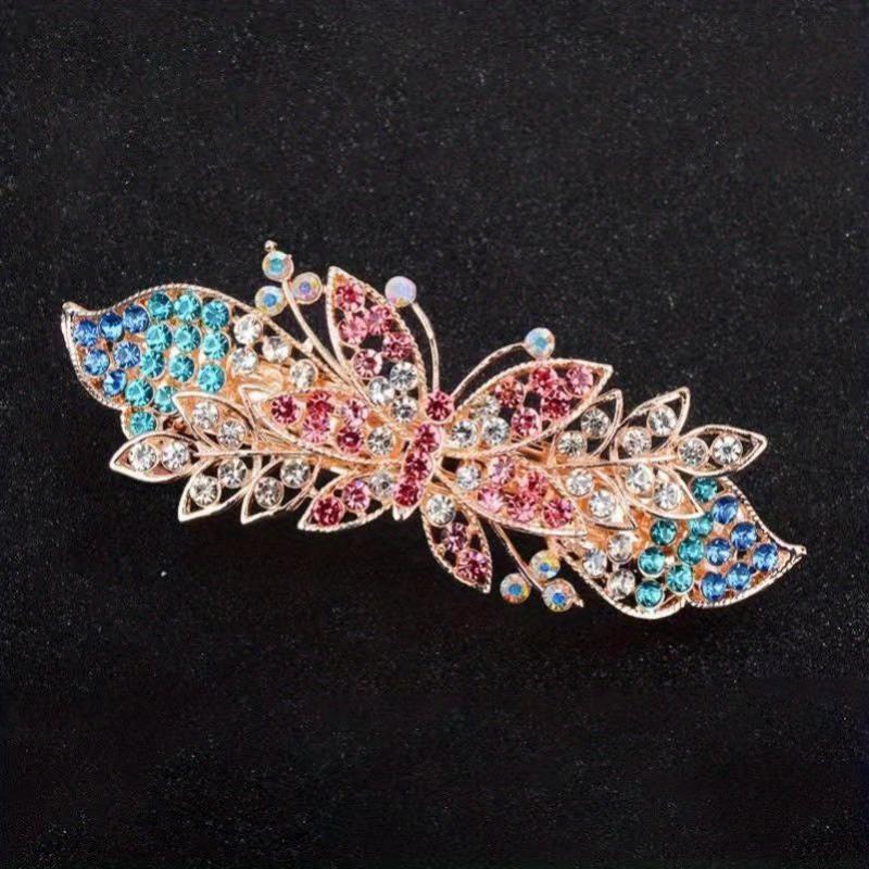 Rhinestone Butterfly Hair Clip Flower Barrette Hairpin