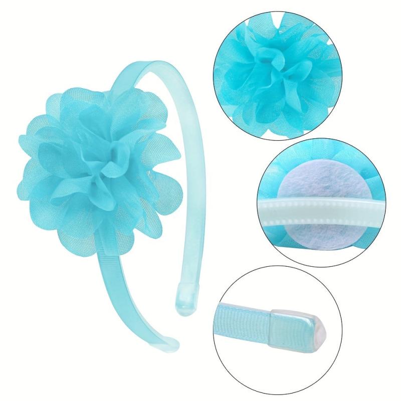 8pcs Mesh Floral Headband Hair Accessories For Women, Non-slip Hair Band