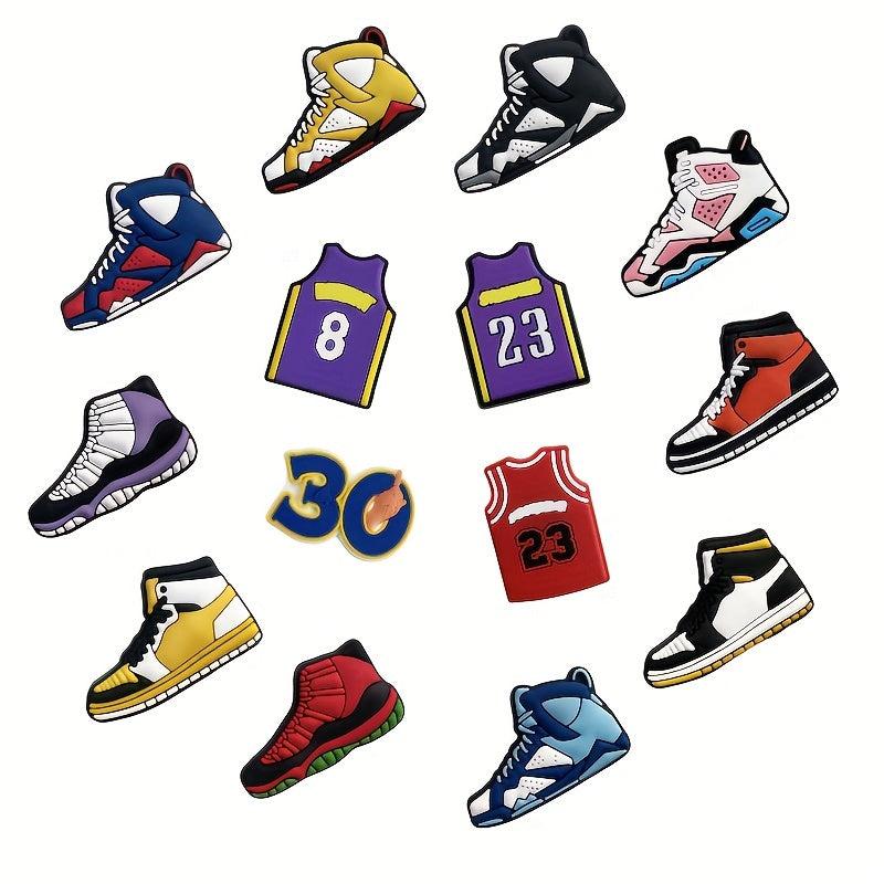 16pcs Sports Series Shoe Charms Casual Style Shoe Accessories