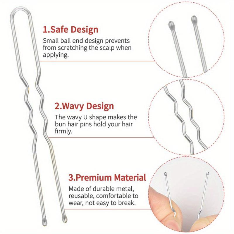 50 Pcs U-Shaped Hair Clip Bobby Pin for Women Girls Hair Styling
