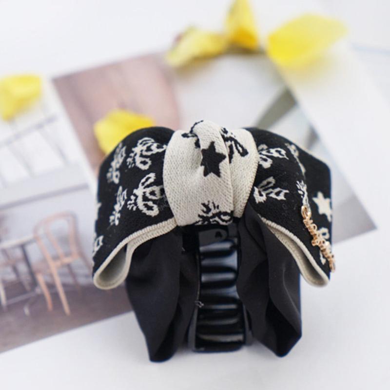 Vintage Fabric Bowknot Hairclip for Women