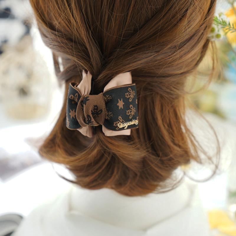 Vintage Fabric Bowknot Hairclip for Women