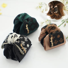 Vintage Fabric Bowknot Hairclip for Women