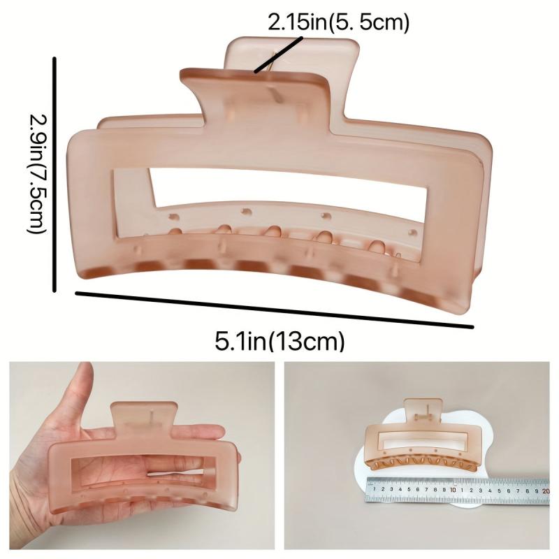 Frosted Hollow Rectangle Hair Claws for Girls Women Hair Accessories