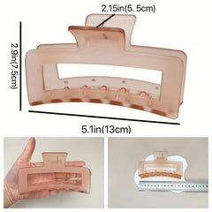 Frosted Hollow Rectangle Hair Claws for Girls Women Hair Accessories