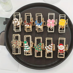 Christmas Series Hair Claw Hollow Metal Hair Claw Flower
