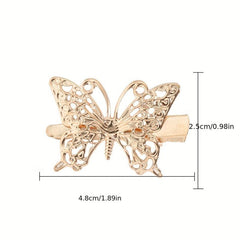 4PCS Golden Butterfly Hair Clip Alloy Insect Hair Clip Duck Billed Clip