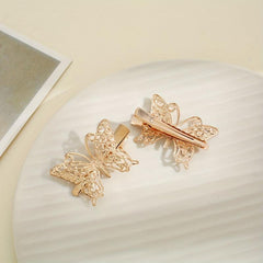 4PCS Golden Butterfly Hair Clip Alloy Insect Hair Clip Duck Billed Clip