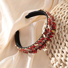 Baroque Rhinestone Headband Glitter Hair Hoop For Women Bridal Wedding