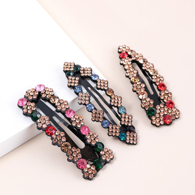 Rhinestone Snap Hair Clips Crystal Metal Hair Barrettes Wedding Hair Accessories