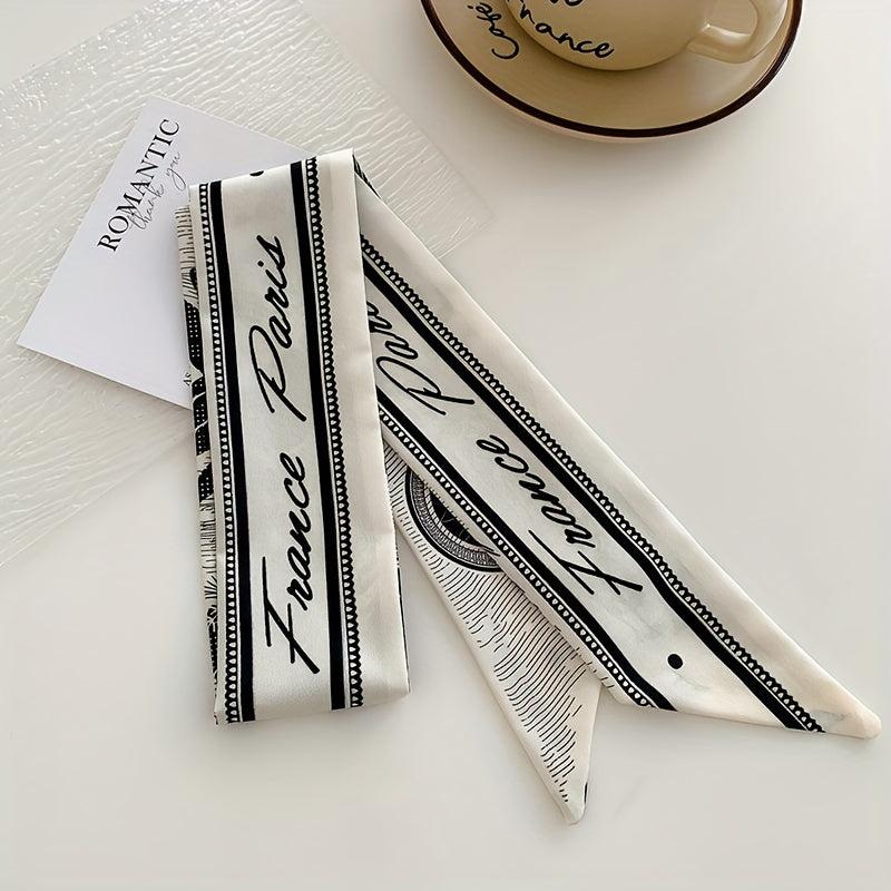 French Bow Hair Scarf Flower Head Band Ponytail Hair Tie Hair Accessories