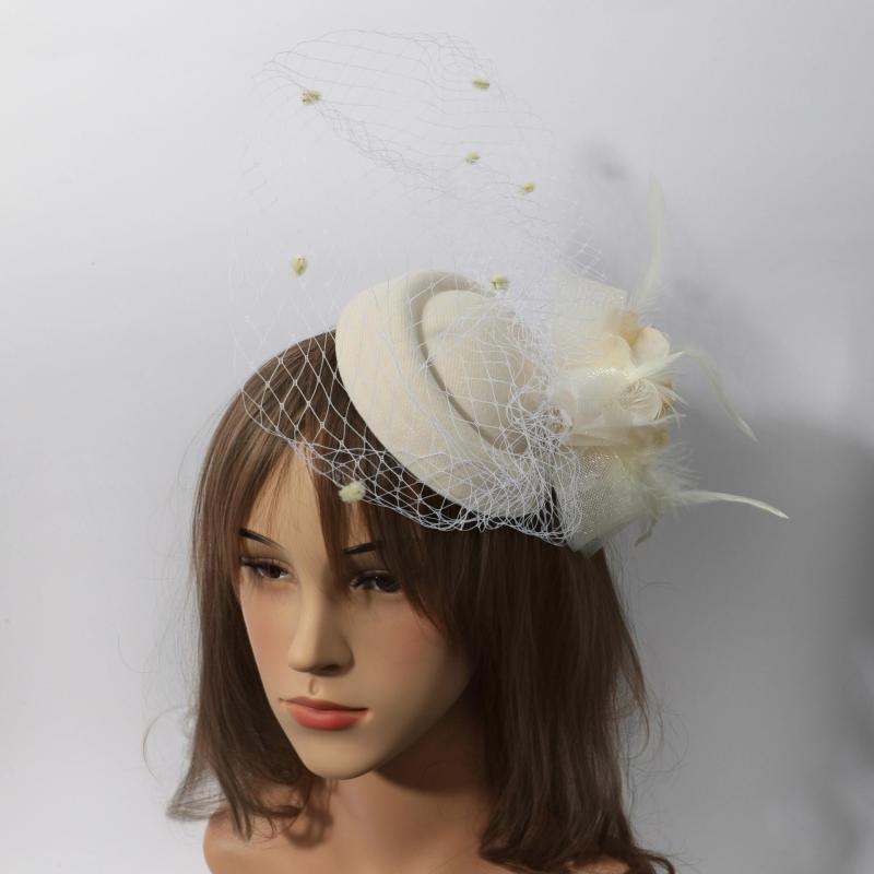 Women Hair Clip Flower Faux Feather Head Piece for Derbyhat