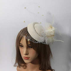 Women Hair Clip Flower Faux Feather Head Piece for Derbyhat