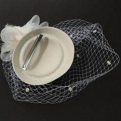 Women Hair Clip Flower Faux Feather Head Piece for Derbyhat