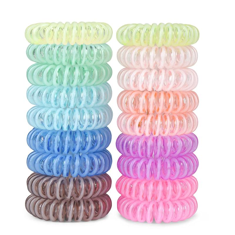 18 Packs Spiral Hair Ties No Crease Ponytail Hair Band
