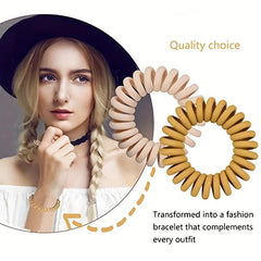 18 Packs Spiral Hair Ties No Crease Ponytail Hair Band