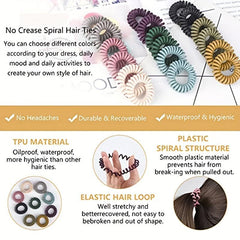 18 Packs Spiral Hair Ties No Crease Ponytail Hair Band