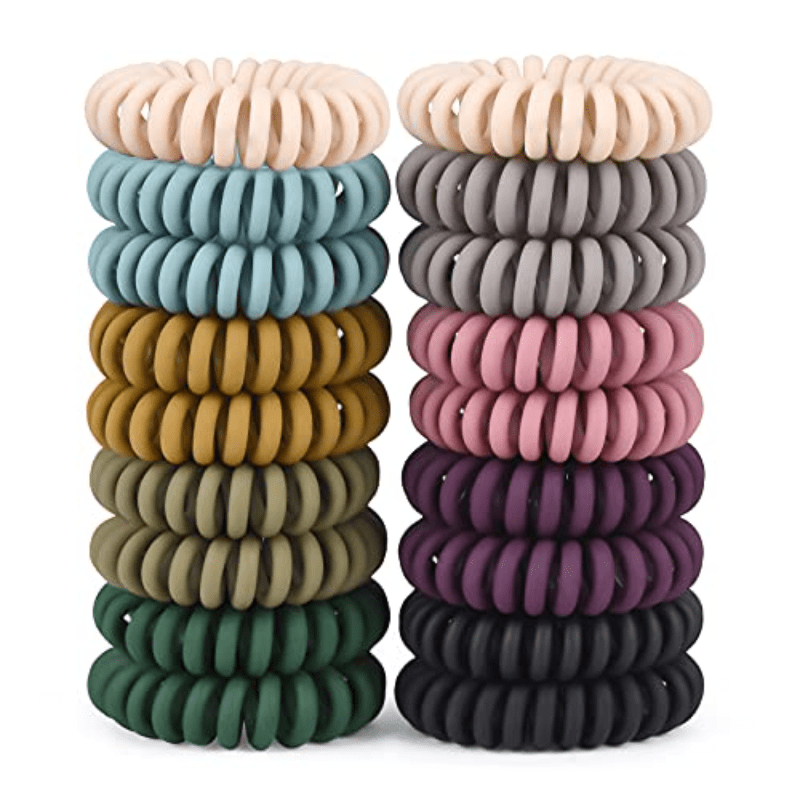 18 Packs Spiral Hair Ties No Crease Ponytail Hair Band