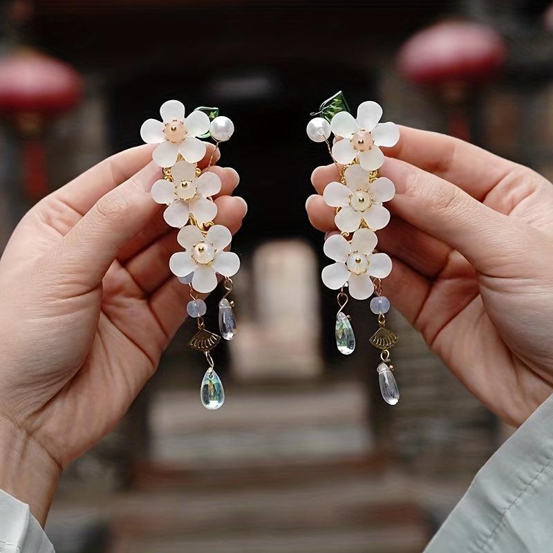 2pcs Acrylic Flower Hair Clip Barrette Hair Slides Non Slip Hair Decoration